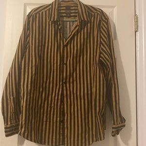 XL Striped Black & Brown H&M Buttoned Shirt